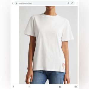 NWT Golden Goose white distressed t shirt made in Italy size small retail $175